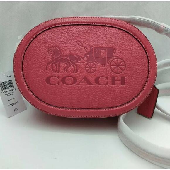 Coach Red Pebbled Leather Camera Bag With Horse And Carriage Crossbody Bag - Picture 1 of 7
